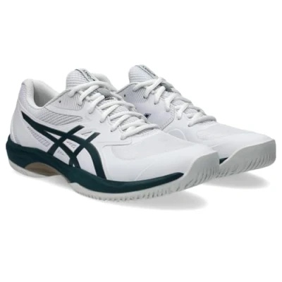 Image of Asics GAME FF Multicourt tennis shoes, Men&#039;s, Size: 6, White saxon green shoes