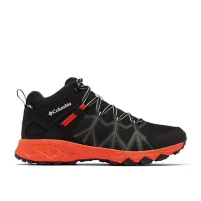 Image of Columbia Men&#039;s Peakfreak 2 Mid Outdry Waterproof Height Trekking and Hiking Boots, Black Red, 8 UK