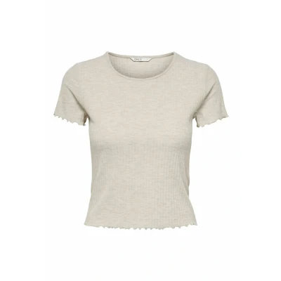 Image of ONLY Onlemma Short Basic Tshirt, Women&#039;s, Size: XS, Pumice stone