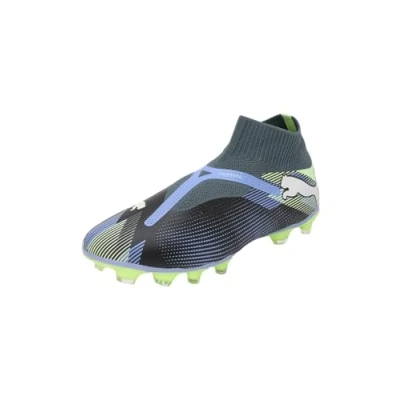 Image of Puma Future 7 Match Laceless FG/AG Moulded stud football boots, Men&#039;s, Size: 9.5, Gray skies/white/fizzy apple Textile/synthetics