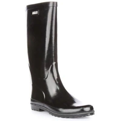 Image of Aigle Women&#039;s Eliosa Marine Rain Boot, Noir, 5.5 UK