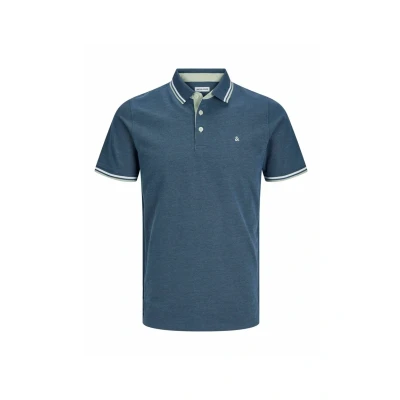 Image of Jack &amp; Jones Male Polo Shirt Plus Size Plain Shirt, Oceanview, 7XL