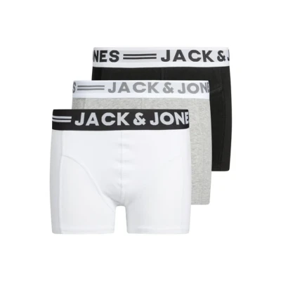 Image of Jack &amp; Jones Junior Sense Trunks JR 3 PACK Pants for kids, Size: 8y, Light grey melange