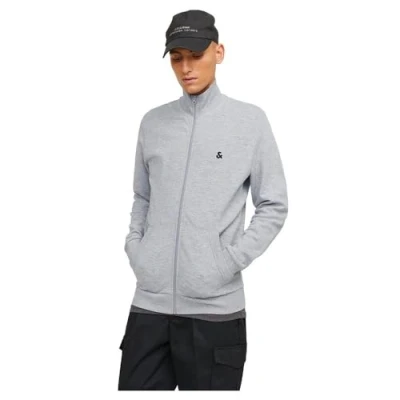 Image of Jack &amp; Jones Jjepaulos ZIP Zipup sweatshirt, Men&#039;s, Size: XL, Light grey melange