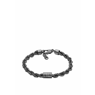 Image of Armani Exchange Men&#039;s Gunmetal Stainless Steel Bracelet, AXG0164060