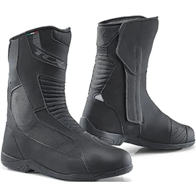 Image of TCX Explorer 4 Men, Touring Boot with Waterproof and Breathable Gore Tex Membrane, Microfiber Upper, Side Closure Elastic Zip Velcro, EU 45 UK 10, Black, 44