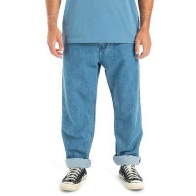 Image of Quiksilver Ninetieswash PANT Relaxed fit jeans, Men&#039;s, Size: 36, Ashley blue