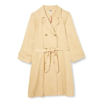 Image of Tommy Hilfiger Curve Fluid Trench Trenchcoat, Women&#039;s, Size: 20, Harvest wheat