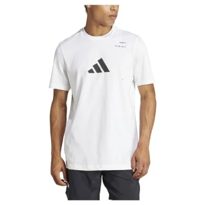 Image of adidas Performance Print Tshirt, Men&#039;s, Size: XXL, White