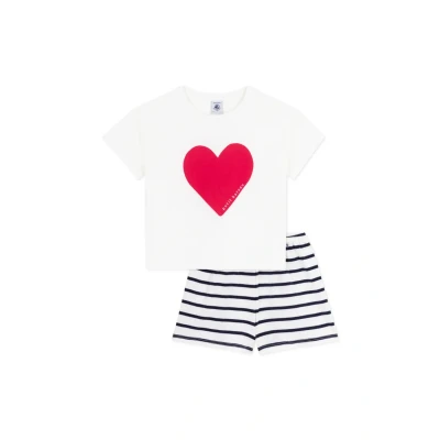 Image of Petit Bateau KIDS Bruneta Pyjacourt Pyjama set for kids, Size: 12y, Marshmallow/smoking