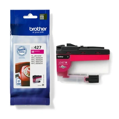 Image of Brother LC 427M Inkjet Cartridge, Magenta, Single Pack, Standard Yield, Includes 1 x Genuine Supplies