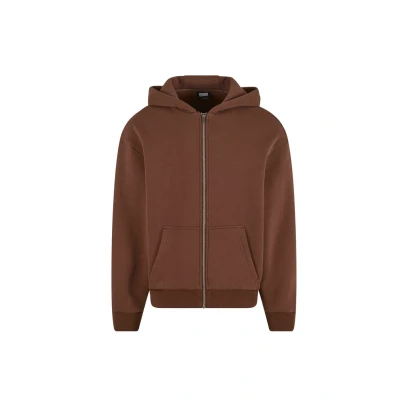 Image of Urban Classics Zipup sweatshirt, Men&#039;s, Size: 3XL, Chocolatebrown