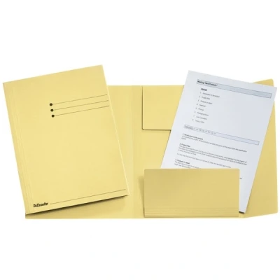 Image of Esselte Leitz Three Flap Folder A4 Manila Cardboard Yellow