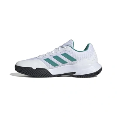 Image of adidas Performance Gamecourt 2 Clay court tennis shoes, Men&#039;s, Size: 7, White/pure teal/core black shoes