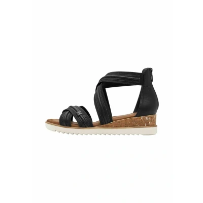 Image of Tamaris Wedge sandals, Women&#039;s, Size: 37, Black metallic shoes