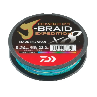 Image of Daiwa J Braid Expedition X8E Braided line Multicolor 0.10mm/6.9kg (300m) fishing