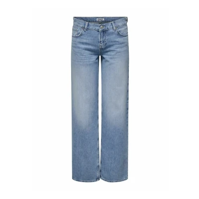 Image of ONLY Women&#039;s Wide Fit Jeans, Light Medium Blue Denim., XXS / 34L