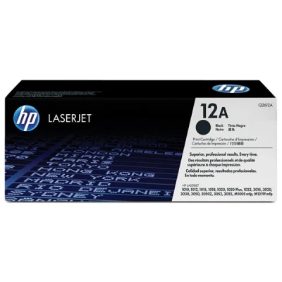 Image of HP Q2612A 12A Original LaserJet Toner Cartridge, Black, Single Pack