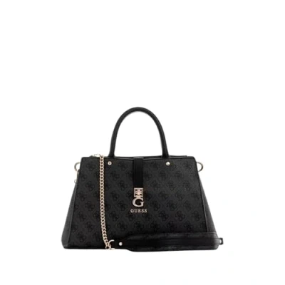 Image of GUESS Zamira Luxury Satchel Coal Logo, Logo