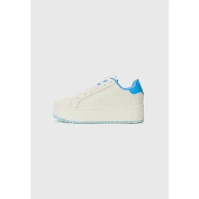 Image of Tommy Jeans TJW Flatform Trainers, Women&#039;s, Size: 3.5, Ecru/copenhagen blue shoes
