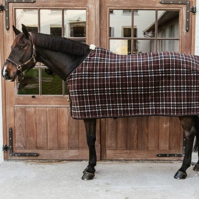 Image of Kentucky Horsewear Fleece Rug Heavy Check Printing Brown 145cm Horse Riding Equestrian