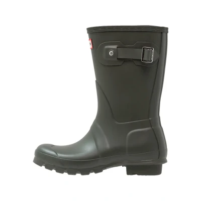 Image of Hunter Ladies Original Short Shaft Wellington Boots, Green (Dark Olive), 37 EU (4 UK), Dark Olive,