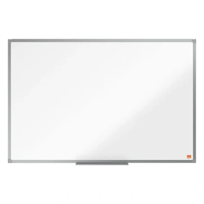 Image of Nobo Enamel Magnetic Whiteboard, 900 x 600mm, Aluminium Trim, Corner Wall Mounting, Includes Whiteboard Pen Tray, Essence Range, 90 60cm, White, 1915451