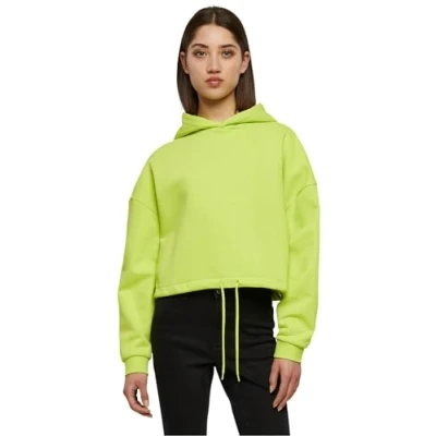 Image of Urban Classics Cropped Hoodie, Women&#039;s, Size: Small, Frozenyellow
