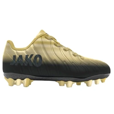 Image of JAKO Sweeper Unisex Moulded stud football boots for kids, Size: 6, Jet black/rich gold shoes
