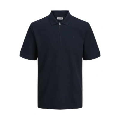 Image of Jack &amp; Jones Jjeaustin ZIP Polo shirt, Men&#039;s, Size: XL, Navy blazer