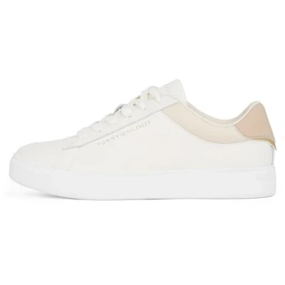 Image of Tommy Hilfiger Essential Court Trainers, Women&#039;s, Size: 5, Sugarcane Leather