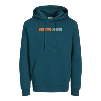 Image of Jack &amp; Jones CORP LOGO PLAY NOOS Hoodie, Men&#039;s, Size: Large, Deep teal