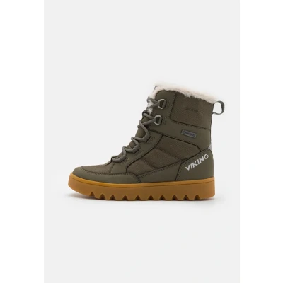 Image of Viking Fleek WARM GTX ZIP Unisex Laceup boots for kids, Size: 13K, Pine/olive Synthetics/textile