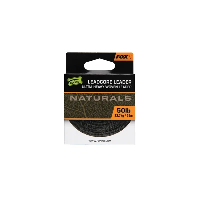 Image of Fox Edges Naturals Leadcore Leader 25m (50lb/22.7kg) Carp hooklink material