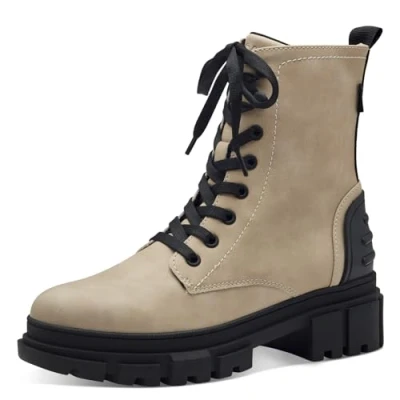 Image of s.Oliver Damen Stiefeletten ohne Absatz zum Schnüren Herbst, Beige (Beige), 39 EU