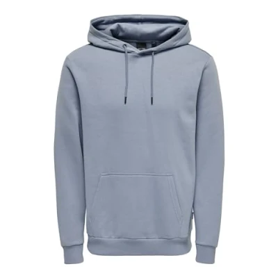 Image of Only &amp; Sons Onsceres Hoodie Hoodie, Men&#039;s, Size: Small, Flint stone