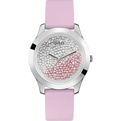 Image of Guess Womens Analogue Watch Crush with Silicone Strap, Pink, NOSIZE, W1223L1 AMZUK