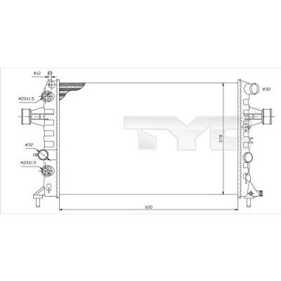 Image of Radiator, engine cooling TYC 725 0006