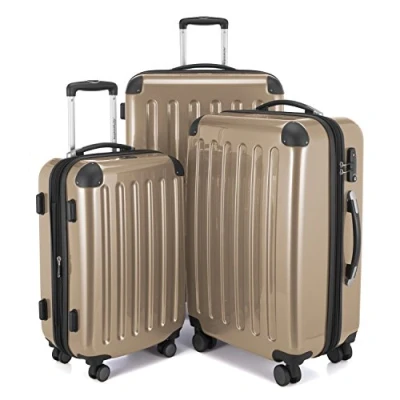 Image of HAUPTSTADTKOFFER Alex Hardshell Travel suitcases, Trolley, Rigid Luggage, Set, TSA, 4 Double Wheels, Champagne, Luggage Set