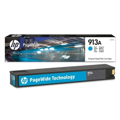 Image of HP F6T77AE 913A Original PageWide Cartridge, Cyan, Single Pack