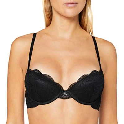 Image of Emporio Armani Natural BRA Pushup bra, Women&#039;s, Size: 32C, Nero