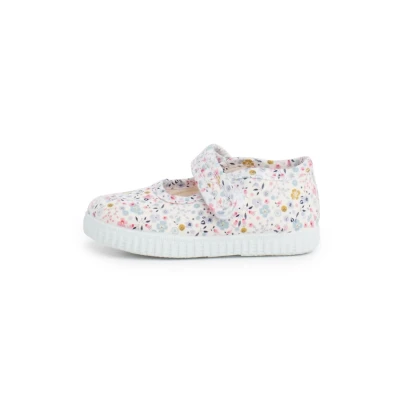 Image of Pisamonas Merceditas Estampado Flores TIRA Adherente Baby shoes for kids, Size: 4.5K/5K, Textile