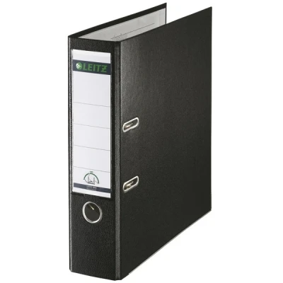 Image of Leitz Quality Folder 180 Plastic 80 mm Black Pack of 20