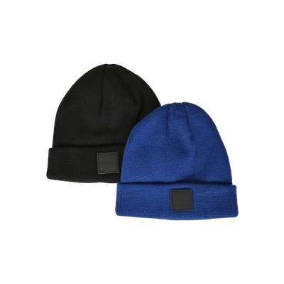 Image of Urban Classics 2PACK Beanie, Men&#039;s, Size: 9 10y, Black/royal blue