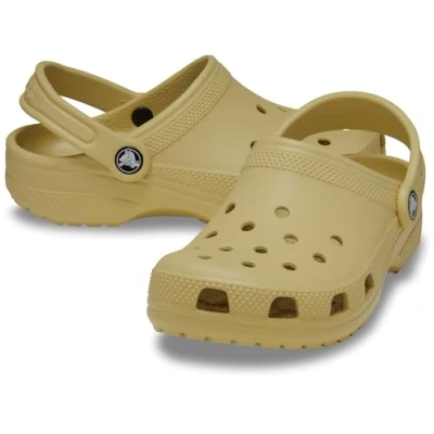 Image of Crocs Classic Unisex Pool slides for kids, Size: 12K, Wheat Synthetics
