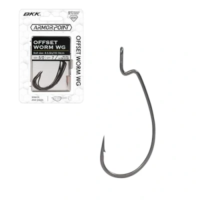 Image of BKK Offset Worm WG Hook 2/0 (7pcs) Predator hooks