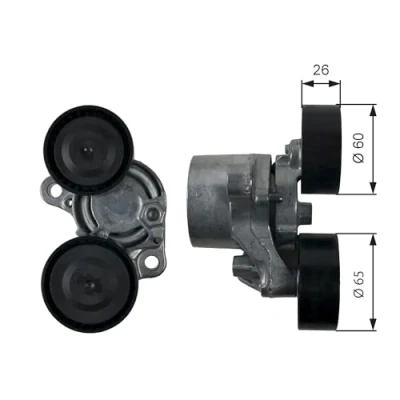 Image of Tensioner Pulley, v ribbed belt GATES T39199