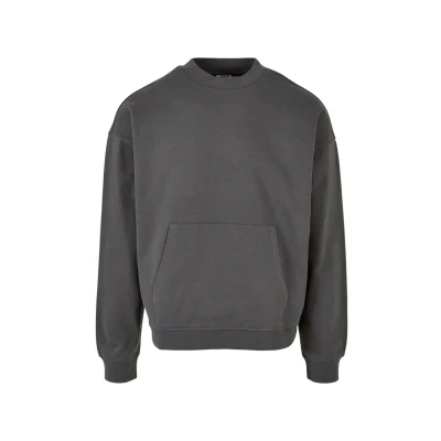 Image of Urban Classics BOXY Pocket CREW Sweatshirt, Men&#039;s, Size: 5XL, Darkshadow