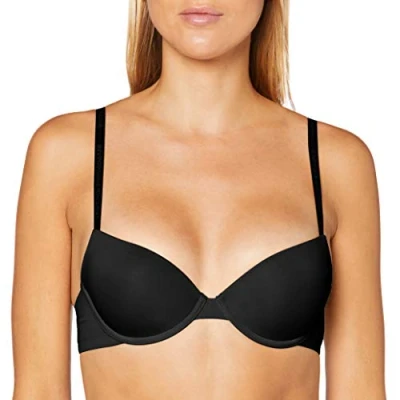Image of Emporio Armani Women&#039;s Basic Bonding Microfiber Push Up Bra, Schwarz, 36C