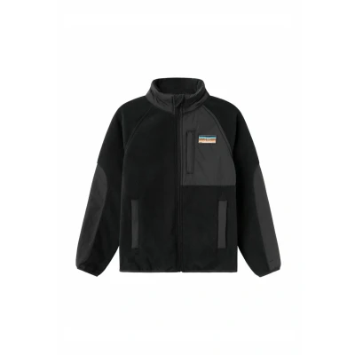 Image of Name it Colorblock Fleece jacket for kids, Size: 6y, Black